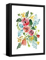 Red Floral Array I-Sara Berrenson-Framed Stretched Canvas