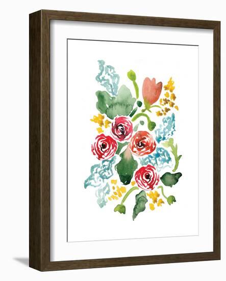 Red Floral Array II-Sara Berrenson-Framed Art Print