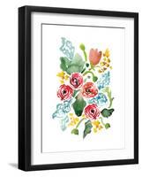 Red Floral Array II-Sara Berrenson-Framed Art Print