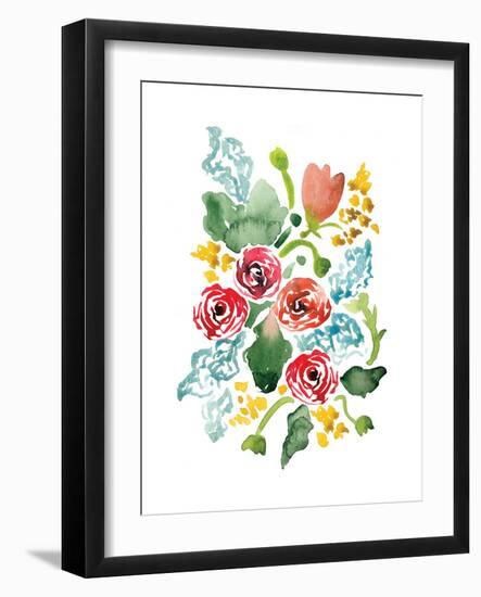 Red Floral Array II-Sara Berrenson-Framed Art Print