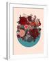 Red Floral Collage-null-Framed Art Print