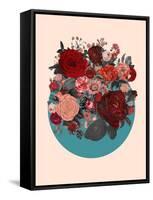 Red Floral Collage-null-Framed Stretched Canvas