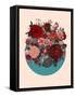 Red Floral Collage-null-Framed Stretched Canvas