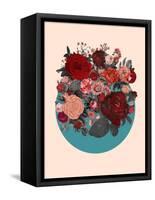 Red Floral Collage-null-Framed Stretched Canvas