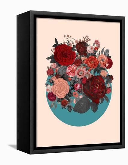 Red Floral Collage-null-Framed Stretched Canvas