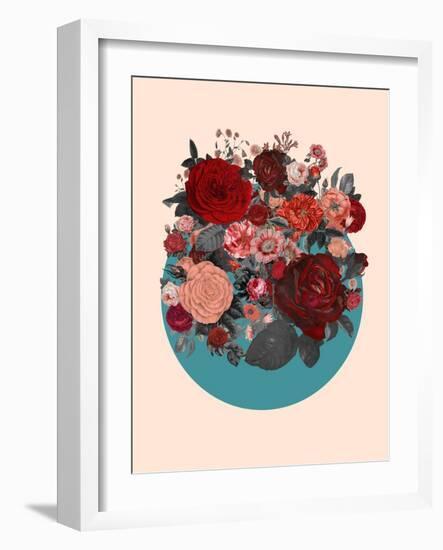 Red Floral Collage-null-Framed Art Print