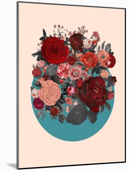Red Floral Collage-null-Mounted Art Print