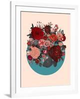 Red Floral Collage-null-Framed Art Print