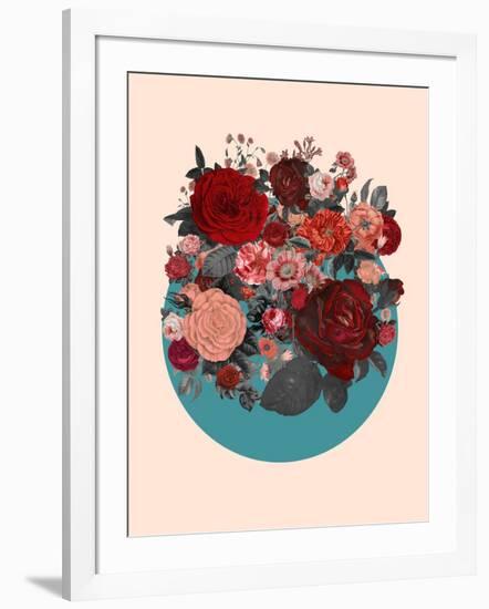 Red Floral Collage-null-Framed Art Print