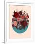 Red Floral Collage-null-Framed Art Print