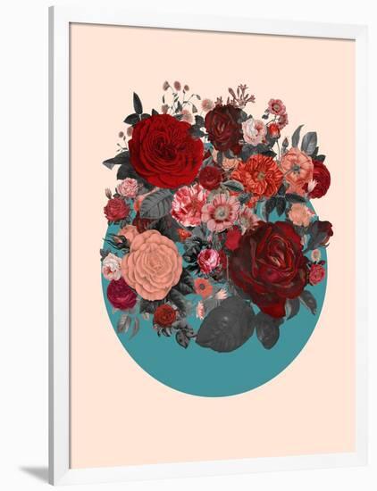 Red Floral Collage-null-Framed Art Print