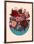 Red Floral Collage-null-Framed Art Print