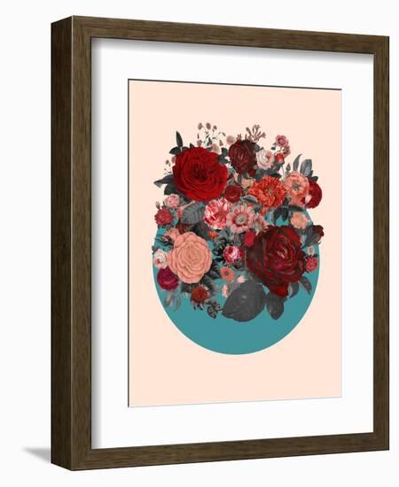 Red Floral Collage-null-Framed Art Print