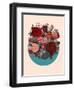 Red Floral Collage-null-Framed Art Print