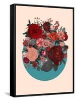 Red Floral Collage-null-Framed Stretched Canvas