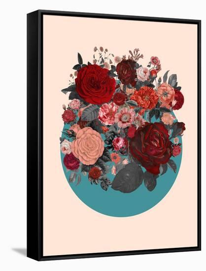 Red Floral Collage-null-Framed Stretched Canvas