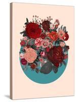 Red Floral Collage-null-Stretched Canvas