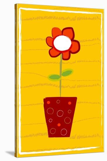 Red Flower in a Vase-null-Stretched Canvas