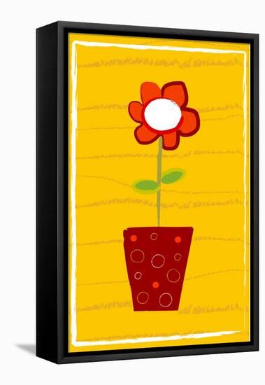 Red Flower in a Vase-null-Framed Stretched Canvas