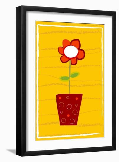 Red Flower in a Vase-null-Framed Giclee Print