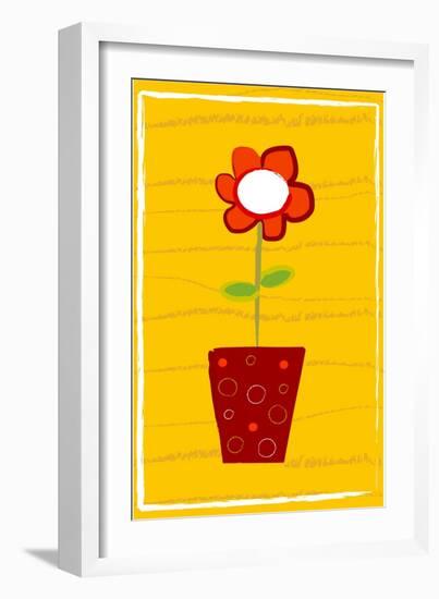 Red Flower in a Vase-null-Framed Giclee Print