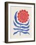 Red Flower / Lino Print-Alisa Galitsyna-Framed Giclee Print