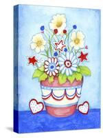 Red Flower Pot-Valarie Wade-Stretched Canvas