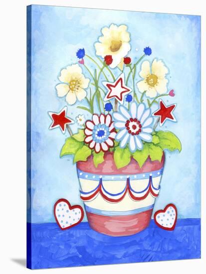 Red Flower Pot-Valarie Wade-Stretched Canvas