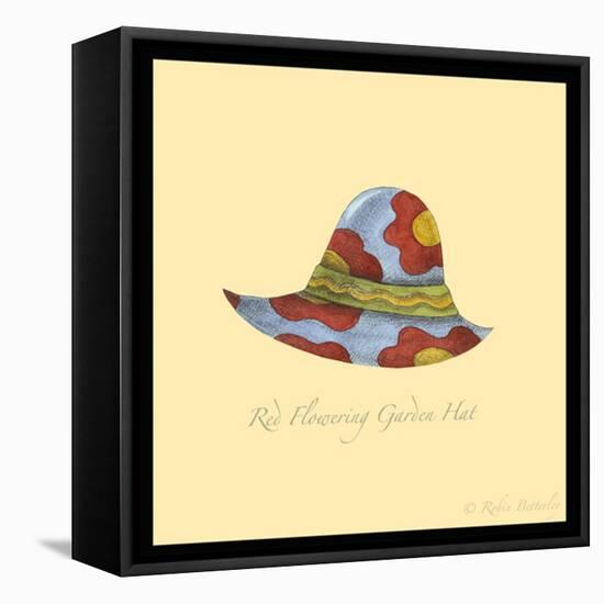 Red Flowering Garden Hat-Robin Betterley-Framed Stretched Canvas