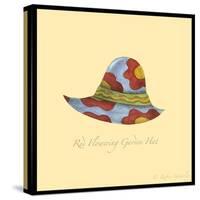 Red Flowering Garden Hat-Robin Betterley-Stretched Canvas