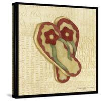 Red Flowering Sandals-Robin Betterley-Stretched Canvas