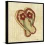 Red Flowering Sandals-Robin Betterley-Stretched Canvas