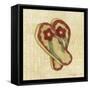 Red Flowering Sandals-Robin Betterley-Framed Stretched Canvas