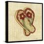 Red Flowering Sandals-Robin Betterley-Stretched Canvas