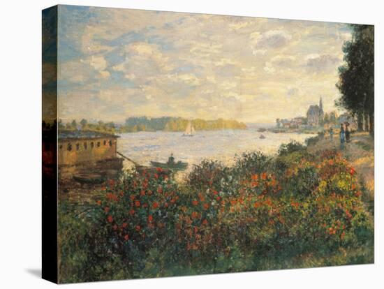 Red Flowers at the Bank at Argenteuil, 1877-Claude Monet-Stretched Canvas