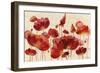 Red Flowers on Cream Crop-Silvia Vassileva-Framed Art Print