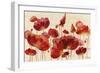 Red Flowers on Cream Crop-Silvia Vassileva-Framed Art Print