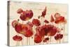 Red Flowers on Marble-Silvia Vassileva-Stretched Canvas
