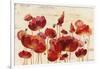 Red Flowers on Marble-Silvia Vassileva-Framed Art Print