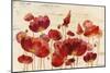 Red Flowers on Marble-Silvia Vassileva-Mounted Premium Giclee Print