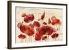 Red Flowers on Marble-Silvia Vassileva-Framed Art Print