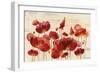 Red Flowers on Marble-Silvia Vassileva-Framed Art Print