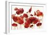 Red Flowers on White Crop-Silvia Vassileva-Framed Art Print
