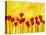 Red Flowers On Yellow-Patty Baker-Stretched Canvas
