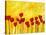 Red Flowers On Yellow-Patty Baker-Stretched Canvas