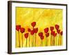 Red Flowers On Yellow-Patty Baker-Framed Art Print