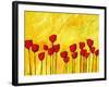 Red Flowers On Yellow-Patty Baker-Framed Art Print