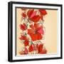 Red Flowers Seamless Pattern in Retro Style Vector Illustration-Danussa-Framed Art Print