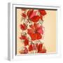 Red Flowers Seamless Pattern in Retro Style Vector Illustration-Danussa-Framed Art Print