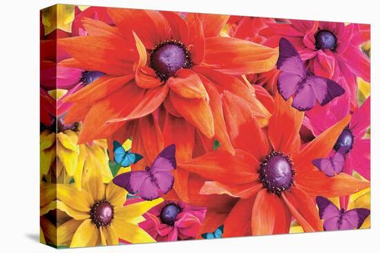 Red Flowers Tropical-Alixandra Mullins-Stretched Canvas